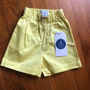 New! Classic Prep Pull on Style Yellow Shorts with Back Pockets sz 9-12M